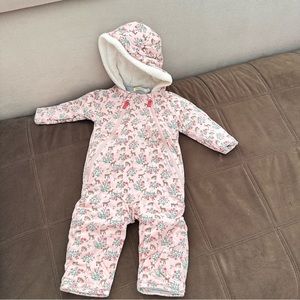 Like NEW!!! Mini Boden Quilted Hooded Bunting - Pink